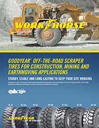 Pneumatici per ruspa Goodyear Off-the-Road per edilizia, estrazione e movimento terra.