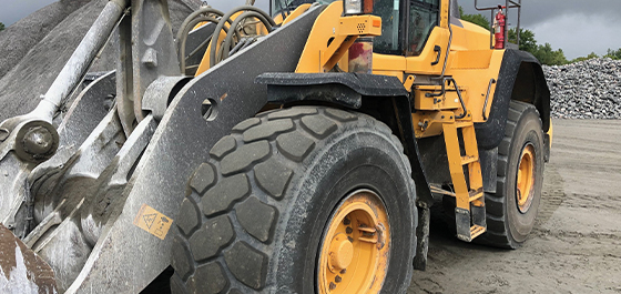 image of a construction vehicle with OTR tyres